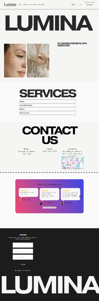 Full page current Lumina homepage